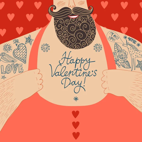 Tatuagens de desenhos animados do Valentine —  Vetores de Stock