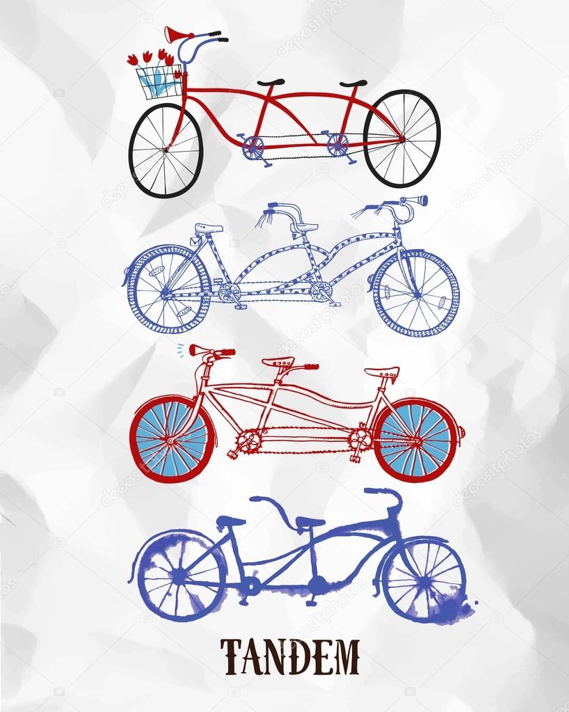 Tandem bicycle set 