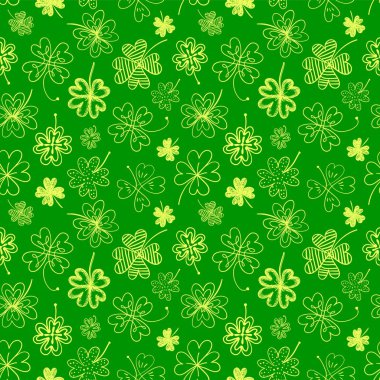 dört yapraklı yonca ile sorunsuz arka plan 