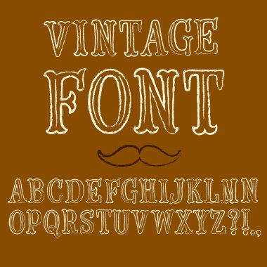 Vintage el yazılı vektör yazı tipi