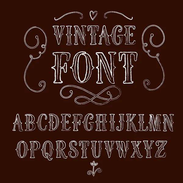 Vintage hand written vector font — Stock Vector