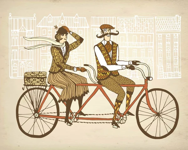 Retro tweed ride illustration — Image vectorielle