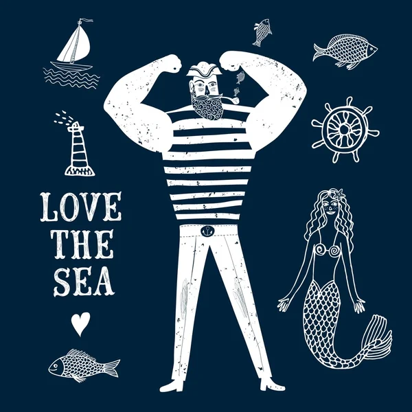 Mighty sailor pirate — Stock Illustration Mighty sailor pirate Stock Vector