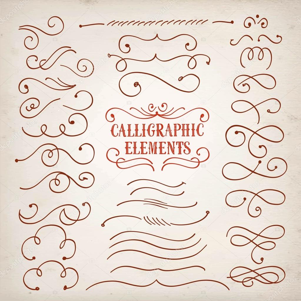 Calligraphic elements set