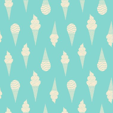 Elle çizilmiş dondurma vintage desen.