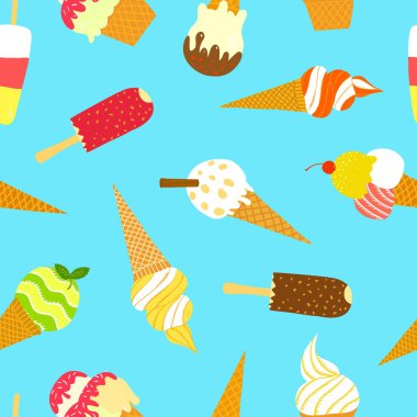 Elle çizilmiş dondurma desen.