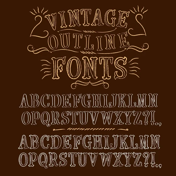 Vintage hand geschreven vector lettertypen instellen — Stockvector
