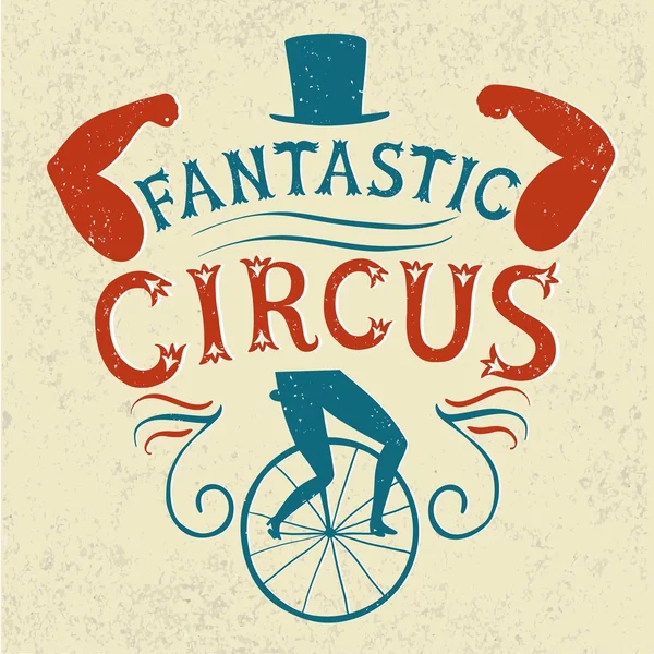 Affiche vectorielle vintage texturée décorative pour cirque — Image vectorielle