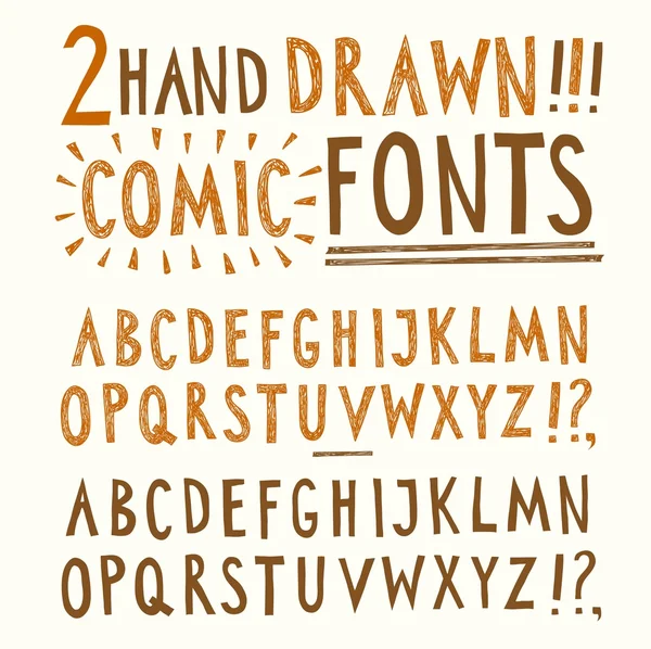 Hand drawn vector fonts set — Stock Vector