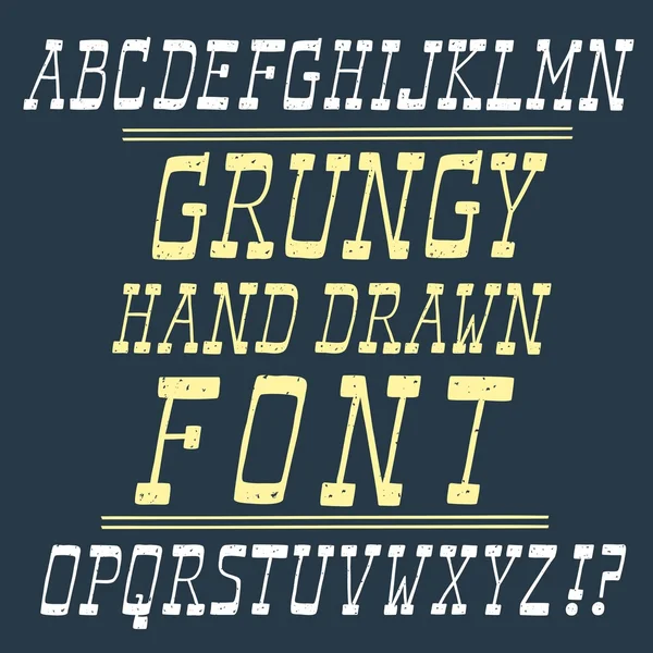 Hand getekende vector lettertype — Stockvector