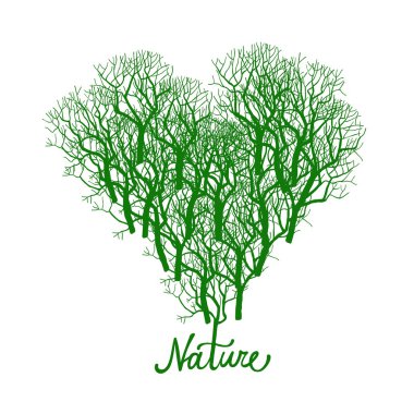 Kalp şekli ağaç logosu