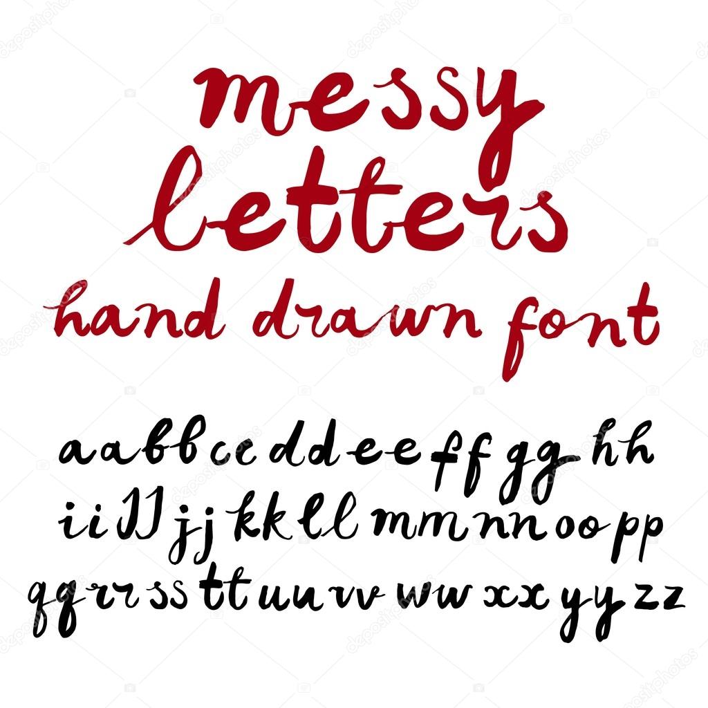 Brush hand drawn vector font