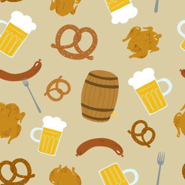  Elle çizilmiş bira seamless modeli