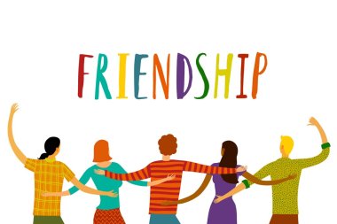 Happy friends together clipart