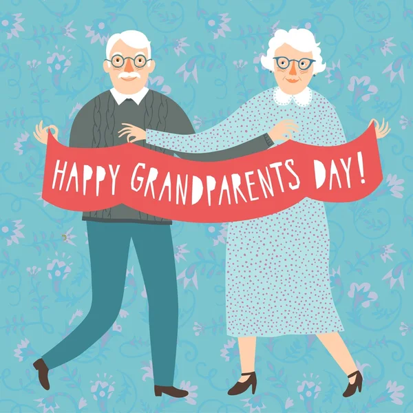 Cartaz feliz dia dos avós —  Vetores de Stock