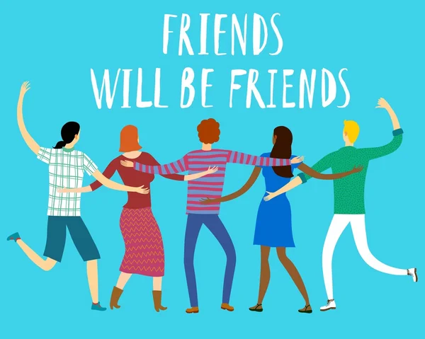 Щасливі друзів, насолоджуючись день дружби — стоковий вектор