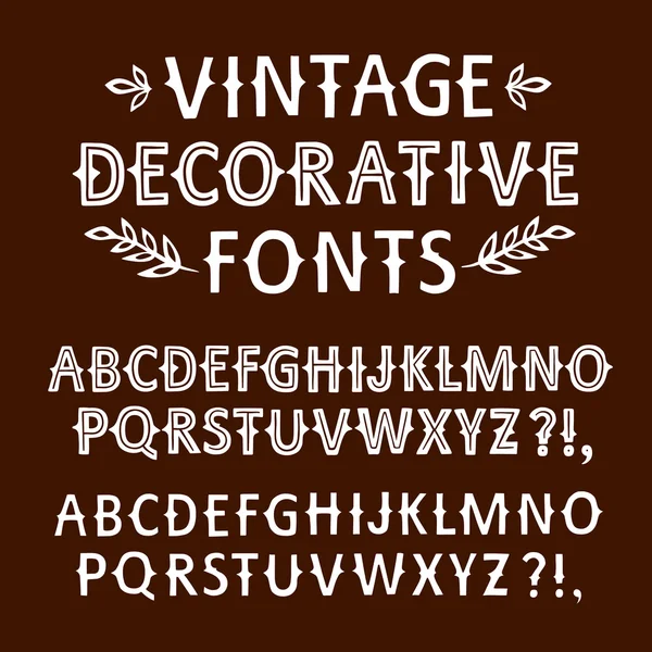 Vintage hand written vector fonts set — Stock Vector