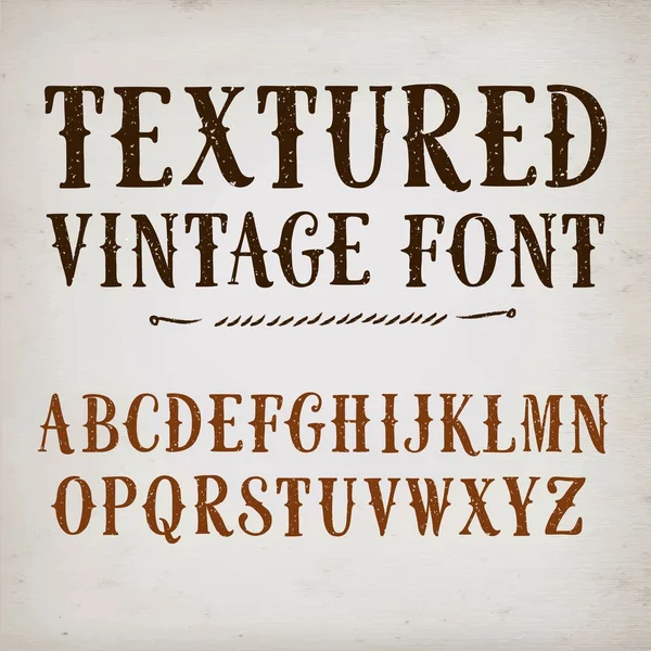 Vintage textured vector font — Stock Vector