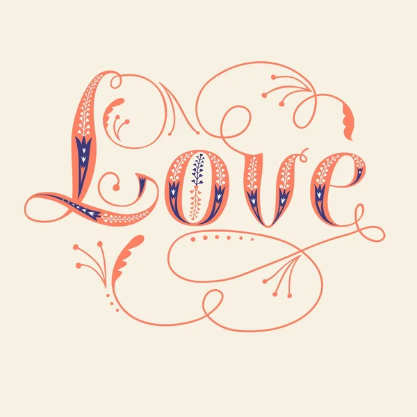 Amour titre vintage — Image vectorielle