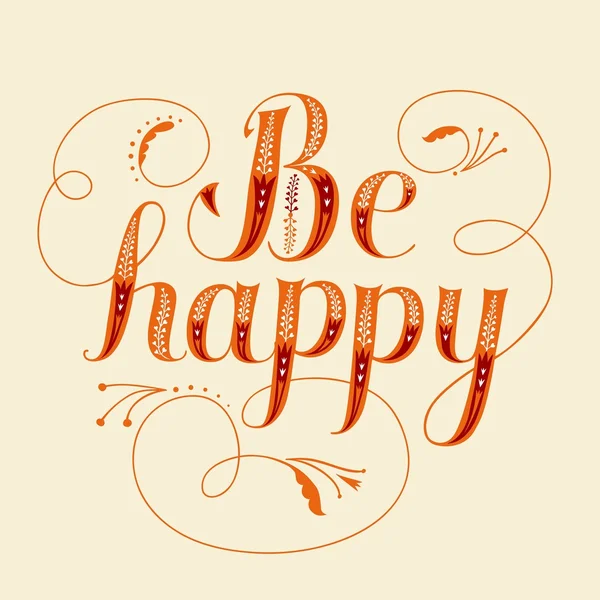 Be happy vintage title — Stock Vector