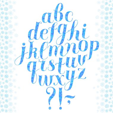 Calligraphy winter vector font