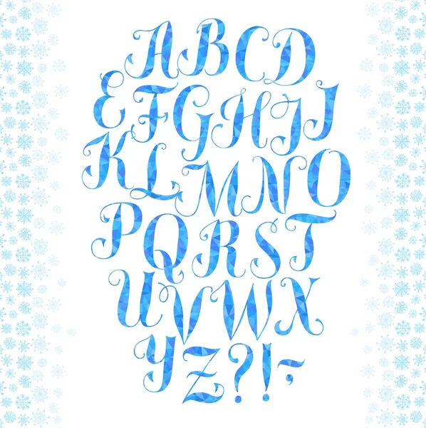 Calligraphy winter vector font — Stockový vektor