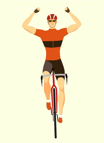 Ganador ciclista de carreras — Archivo Imágenes Vectoriales