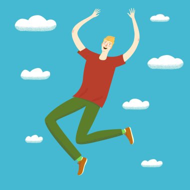 Güzel mutlu kız atlama