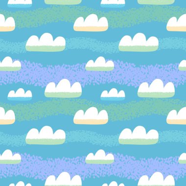 Çizgi film bulutlar seamless modeli.