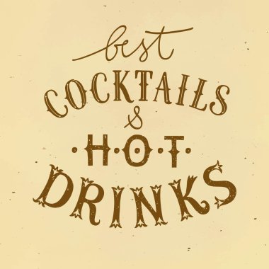 Siyah arkaplanda sıcak içecek kaligrafisi