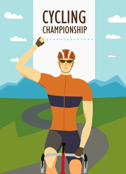 Αφίσα vitage ποδηλάτης αγωνιστικά — Διανυσματικό Αρχείο