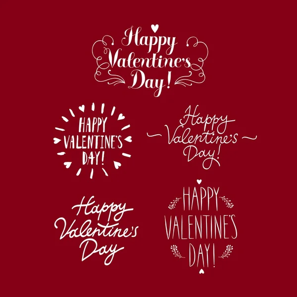 Happy Valentine's Day title set — Stock Vector