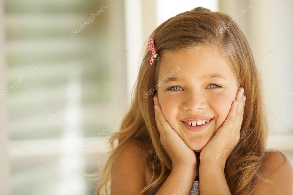 Blonde Blue Eyes Little Girl Stock Photo C Brainsil 123469336