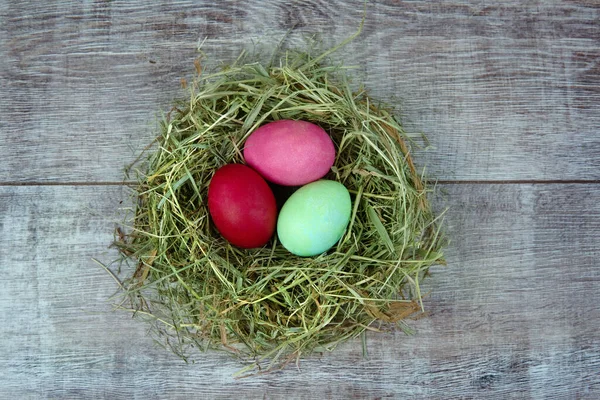 Eier Trockenem Grasstroh — Stockfoto