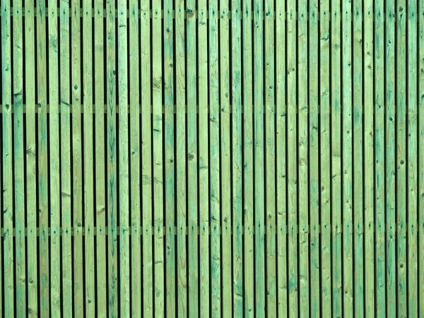 Grüner Zaun Aus Vertikalen Brettern — Stockfoto