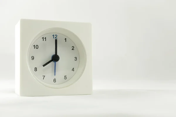 The time is now 8.00 am, isolated white background — Stock Photo, Image