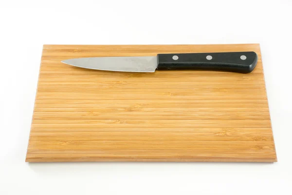 Cuchillo y tabla de cortar de madera, Listo para cocinar . —  Fotos de Stock