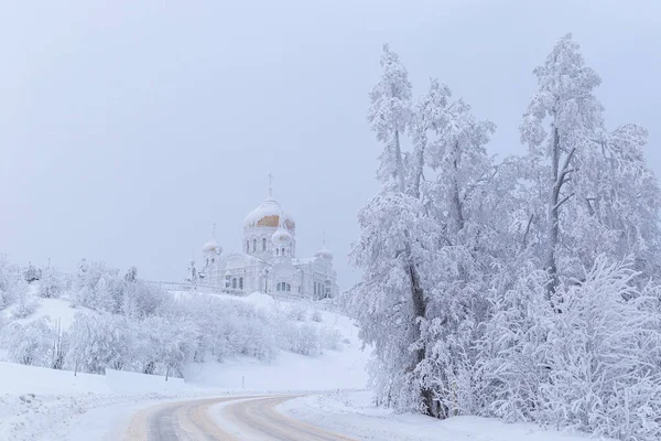 Μονή Belogorsk Καλύπτονται Παγετό Belogorye Perm Territory — Φωτογραφία Αρχείου