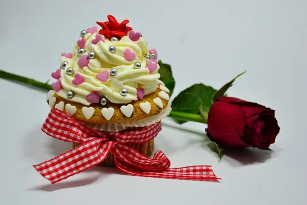 Cupcake zum Valentinstag — Stockfoto