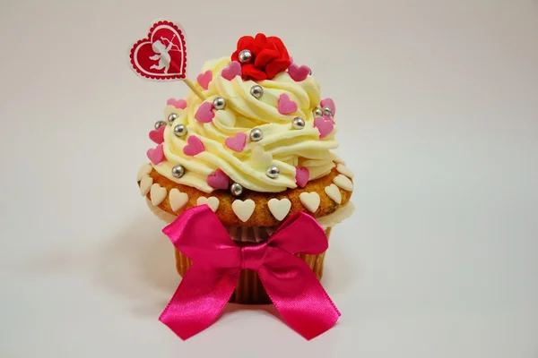 Cupcake voor Valentijnsdag — Stockfoto