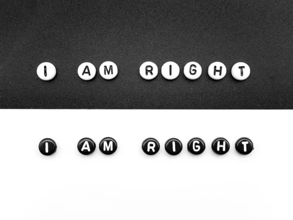 Right Text Black White Opposé Débat Philosophie Concept — Photo