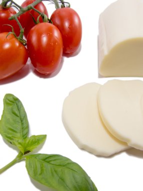 izole domates ve mozzarella fesleğen taze aperatif
