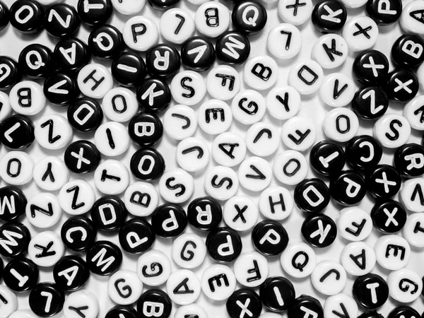 Yuvarlak harfler siyah-beyaz desen yığını — Stok fotoğraf