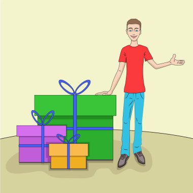 Hediyeler indirimli yeni yıl figürlü kartpostal resmi ev aletleri tatil promosyonları.