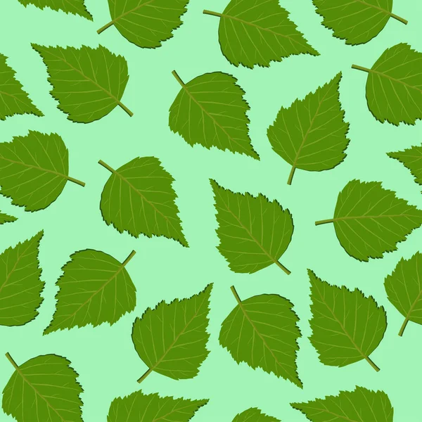 Pozadí Tapety Vzor Ornament Plakát Listy List Bříza Zelená Letní — Stockový vektor