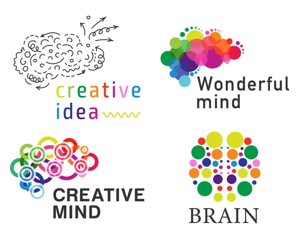 Abstrakcyjne Logo Mózgu Kreatywny Design Wektor Ikona Umysłu Burza Mózgów — Wektor stockowy
