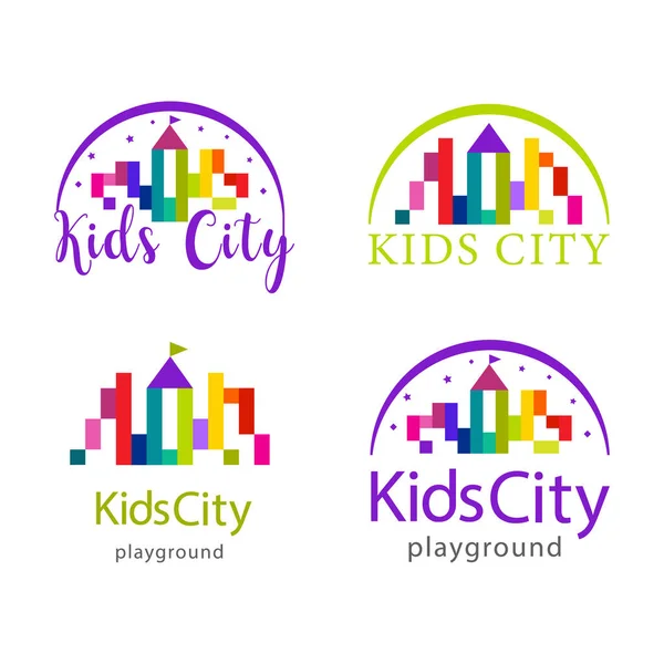 Абстрактный Дизайн Соблазняет Логотипом Значком Вывеской Детский Город Детская Площадка — стоковый вектор