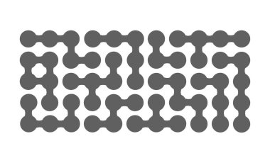 Soyut grafik logosu akıllı oyunlar, simge silueti bulmacası, işaret labirenti. Tasarım şablonu yetişkinler ve çocuklar akıllı oyunlar oynar. Takım oluşturma işareti, sembol birliği, eğitim, gelişme. Vektör illüstrasyonu.