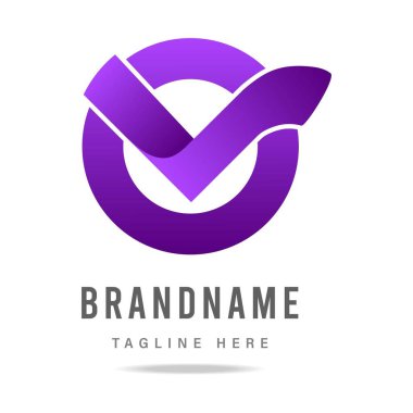 Mavi daireli V harfli alfabe yazı tipi ile soyut logo şablonu, mimar şirketi sembolü oluşturma, güvenilir ürün ve hizmetler imzalama. Tasarım şablonu dijital teknolojileri. Vektör