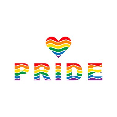 Azınlık bayraklı gurur ayı 2021 logo kartı. Banner Love aşktır. Gökkuşağı Gurur sembolü kalp, LGBT, cinsel azınlıklar, geyler ve lezbiyenler. Tasarımcı işareti, logo, simge: arkaplanda renkli gökkuşağı. Vektör